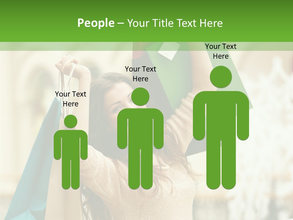 A Woman Holding Shopping Bags In Her Hands PowerPoint Template