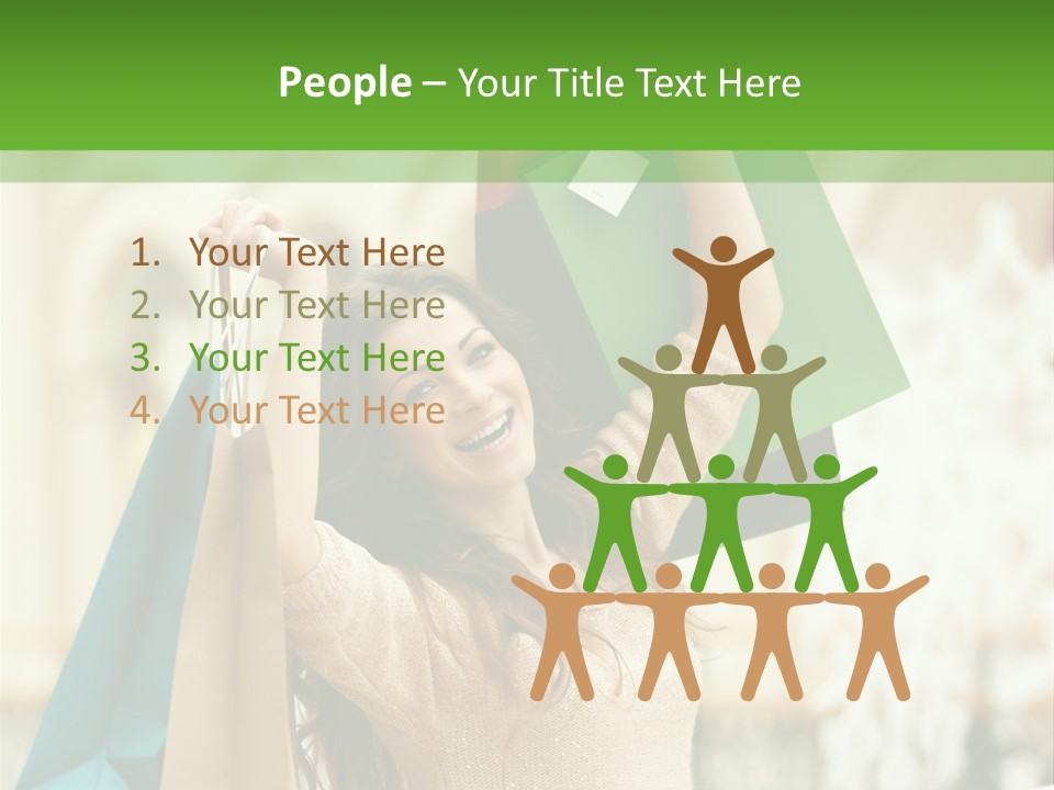 A Woman Holding Shopping Bags In Her Hands PowerPoint Template