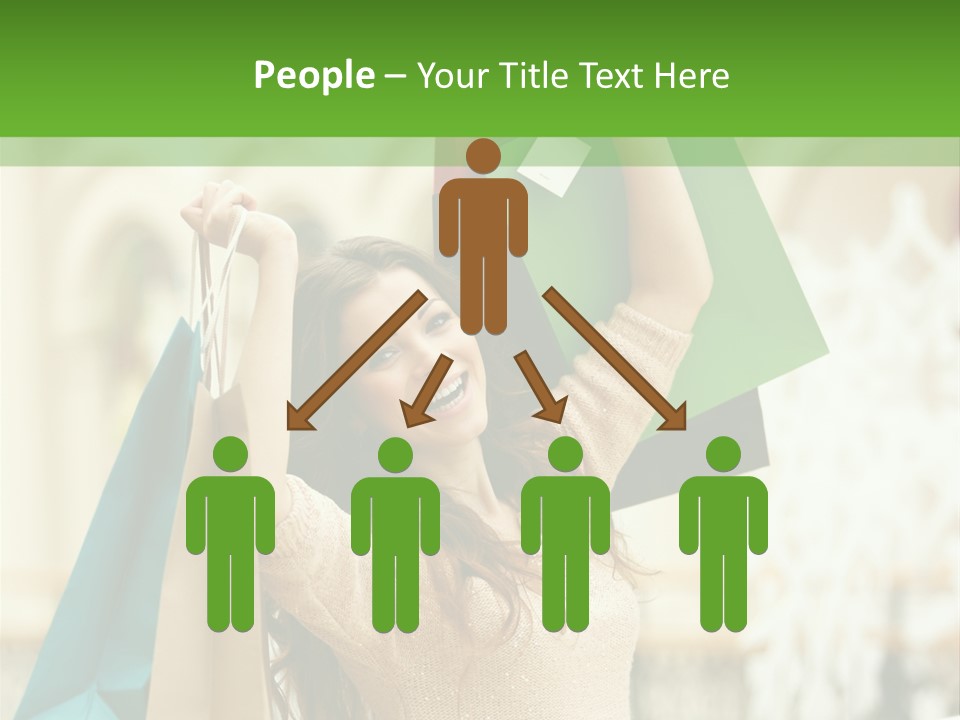 A Woman Holding Shopping Bags In Her Hands PowerPoint Template