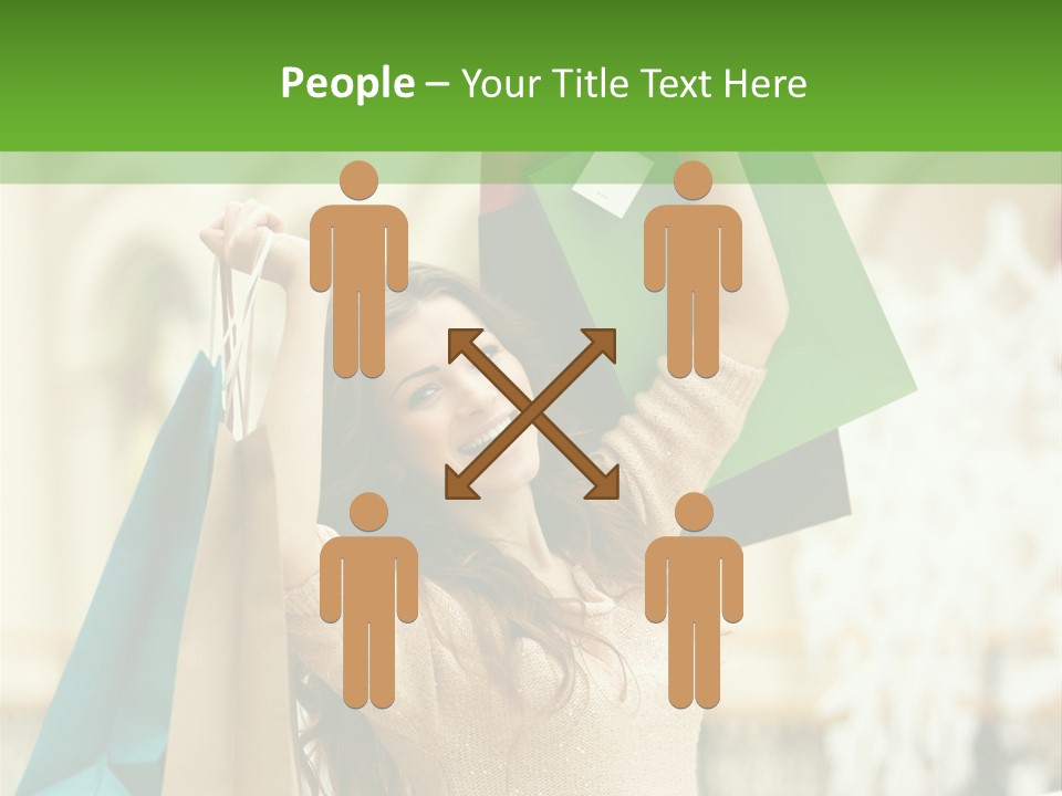 A Woman Holding Shopping Bags In Her Hands PowerPoint Template