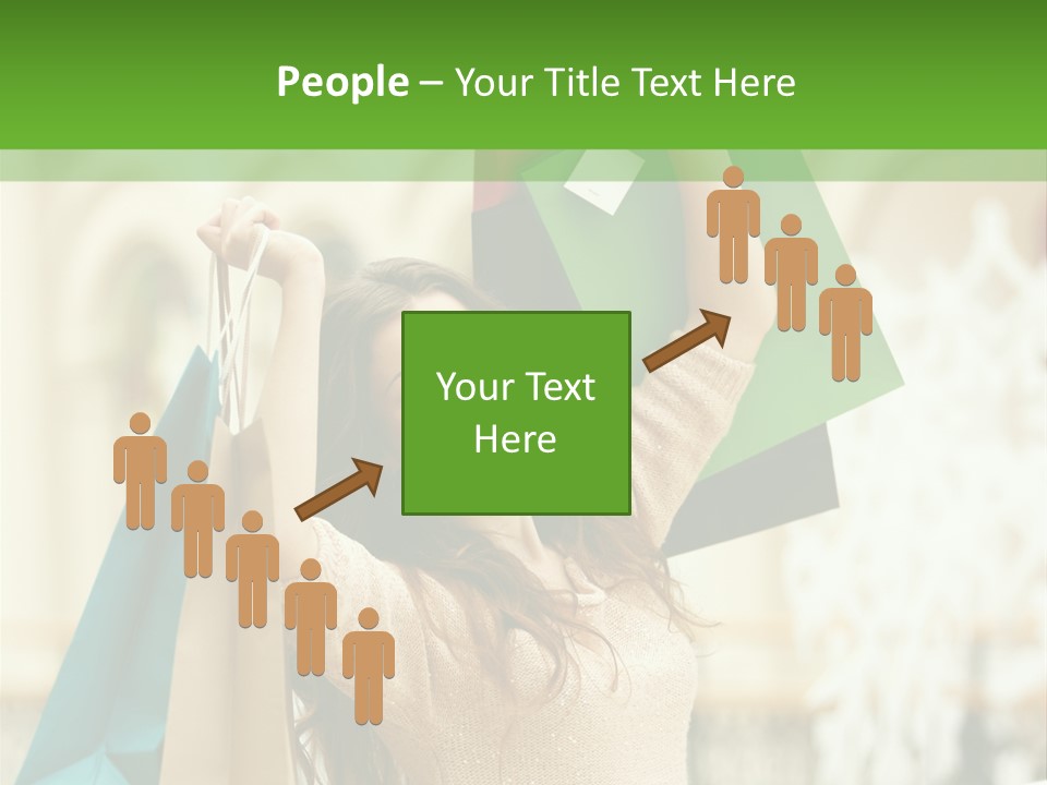 A Woman Holding Shopping Bags In Her Hands PowerPoint Template