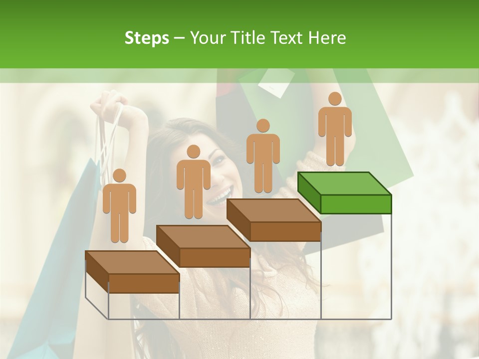 A Woman Holding Shopping Bags In Her Hands PowerPoint Template
