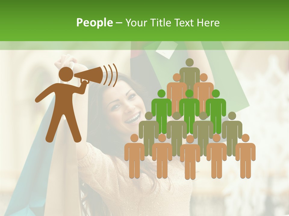 A Woman Holding Shopping Bags In Her Hands PowerPoint Template