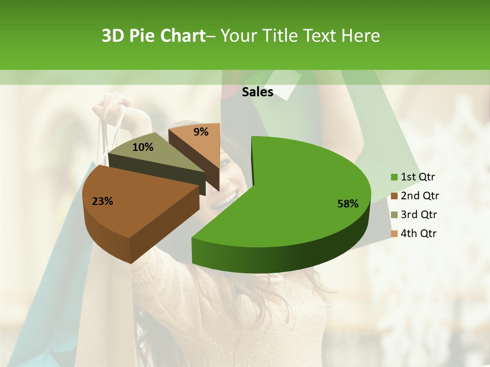 A Woman Holding Shopping Bags In Her Hands PowerPoint Template