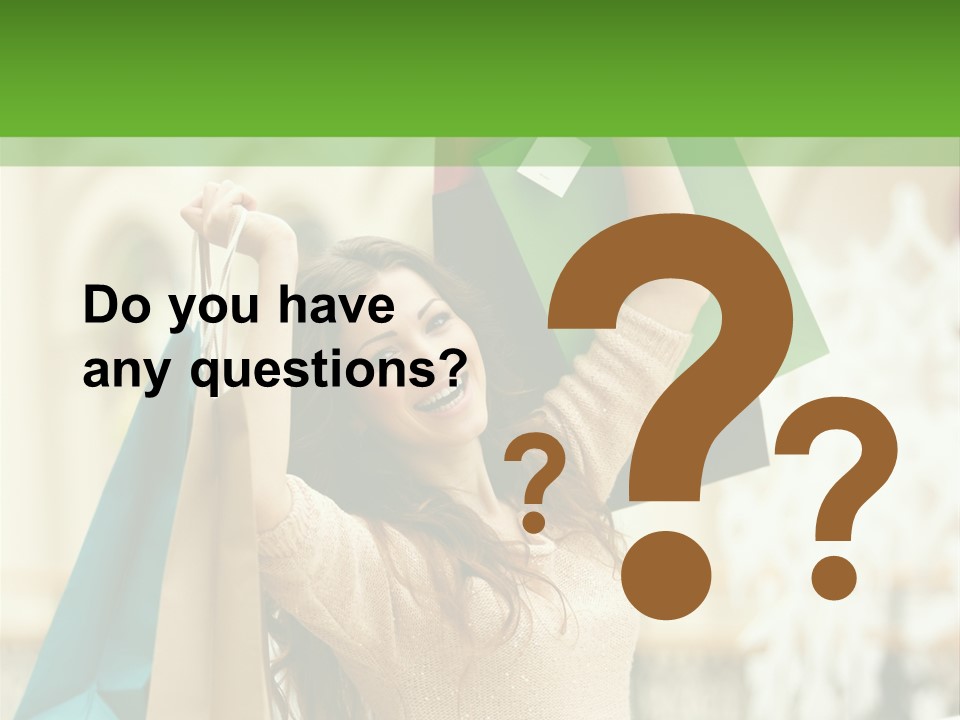 A Woman Holding Shopping Bags In Her Hands PowerPoint Template