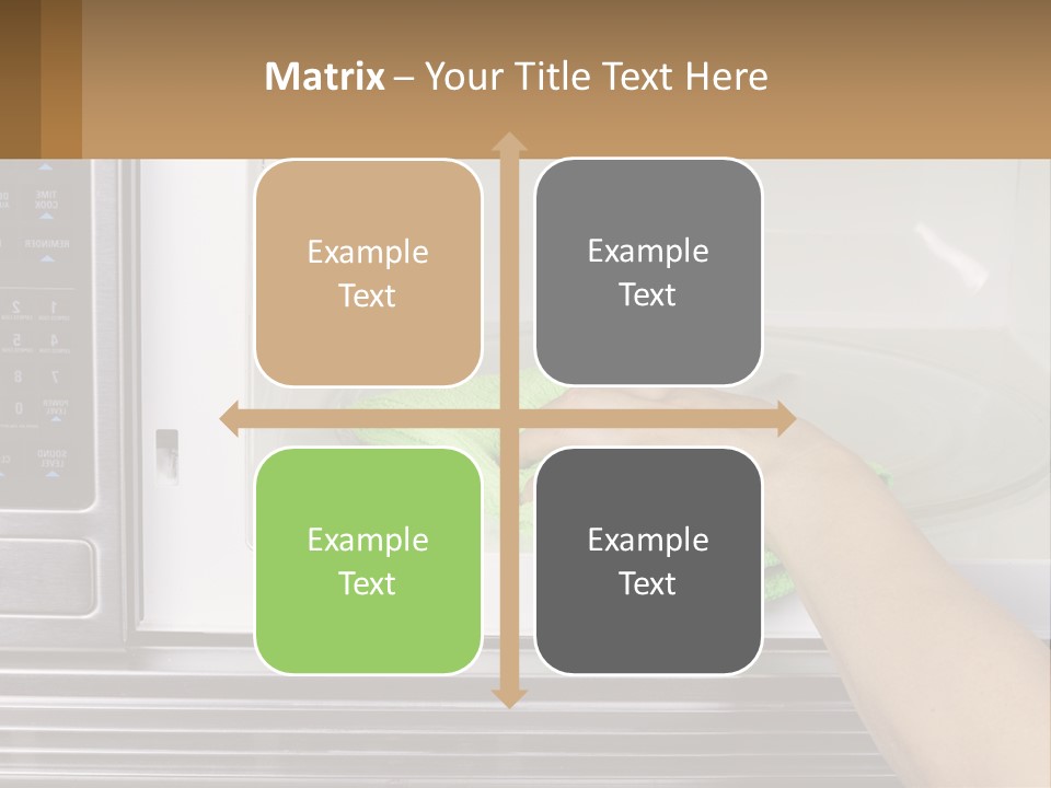 A Person Cleaning A Microwave With A Green Towel PowerPoint Template