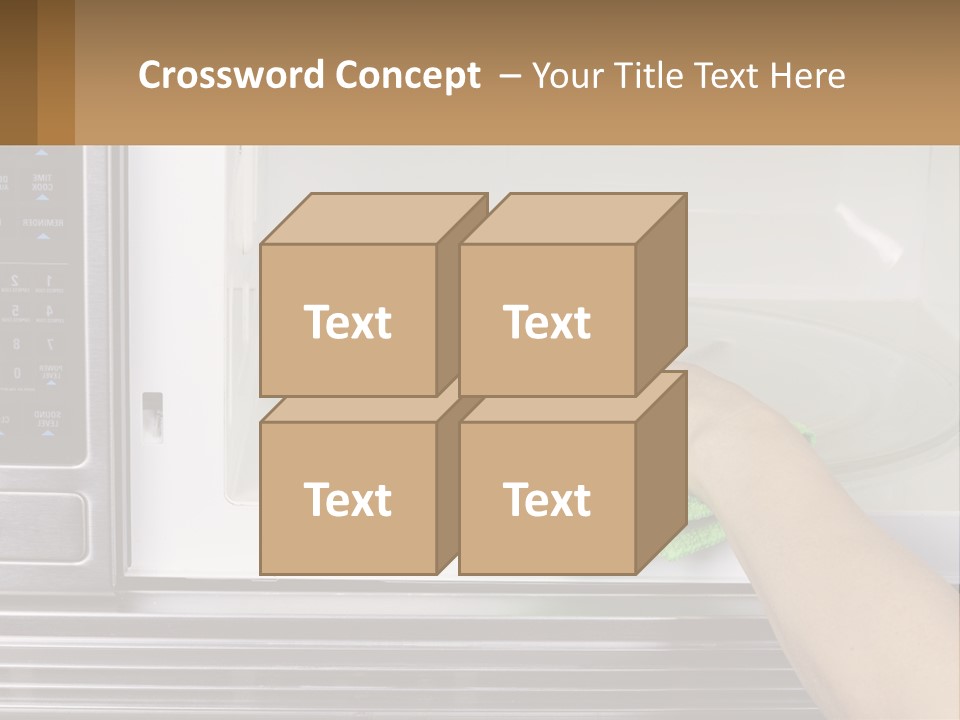 A Person Cleaning A Microwave With A Green Towel PowerPoint Template