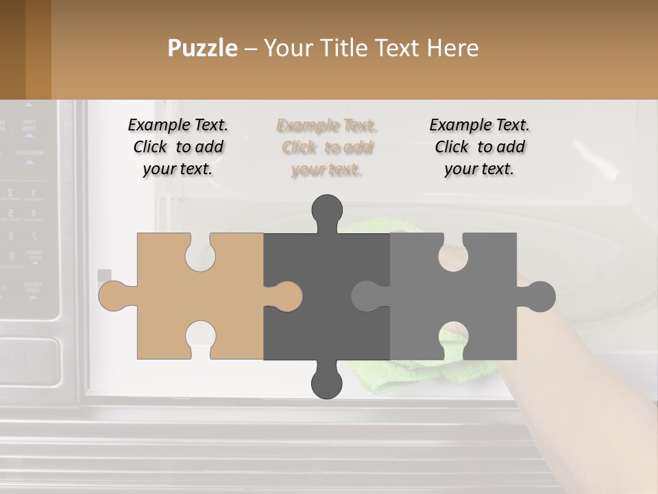 A Person Cleaning A Microwave With A Green Towel PowerPoint Template