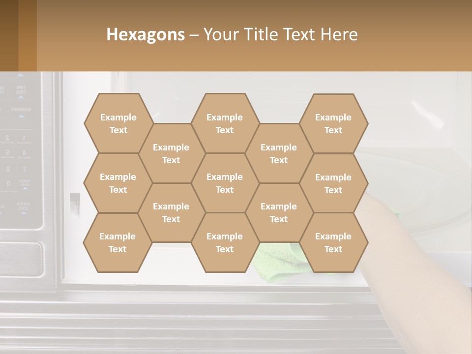 A Person Cleaning A Microwave With A Green Towel PowerPoint Template