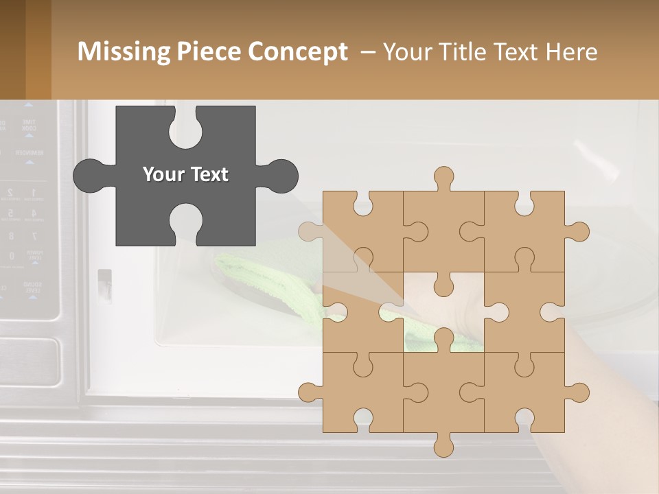 A Person Cleaning A Microwave With A Green Towel PowerPoint Template