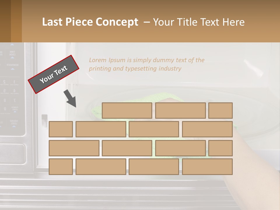 A Person Cleaning A Microwave With A Green Towel PowerPoint Template