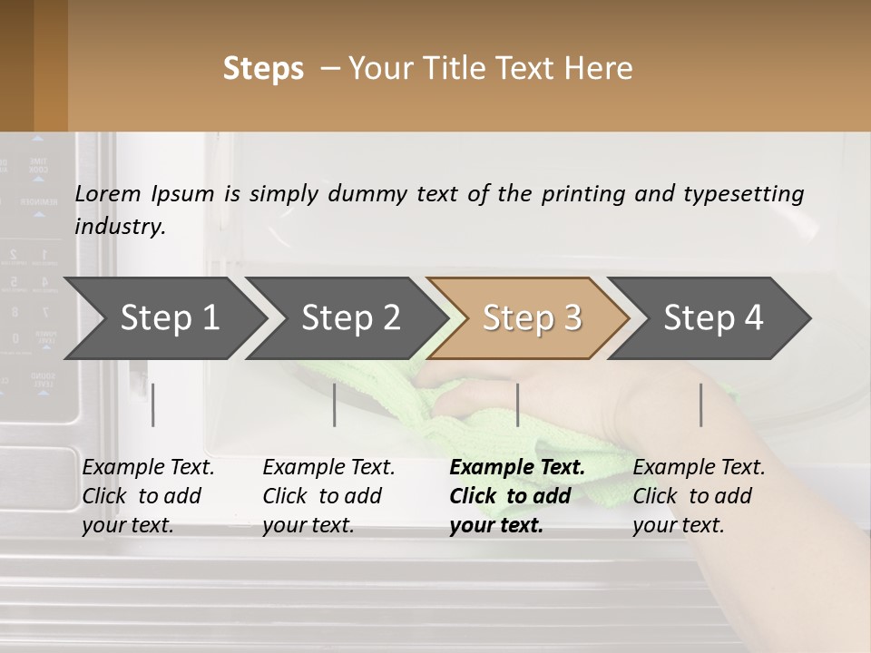 A Person Cleaning A Microwave With A Green Towel PowerPoint Template