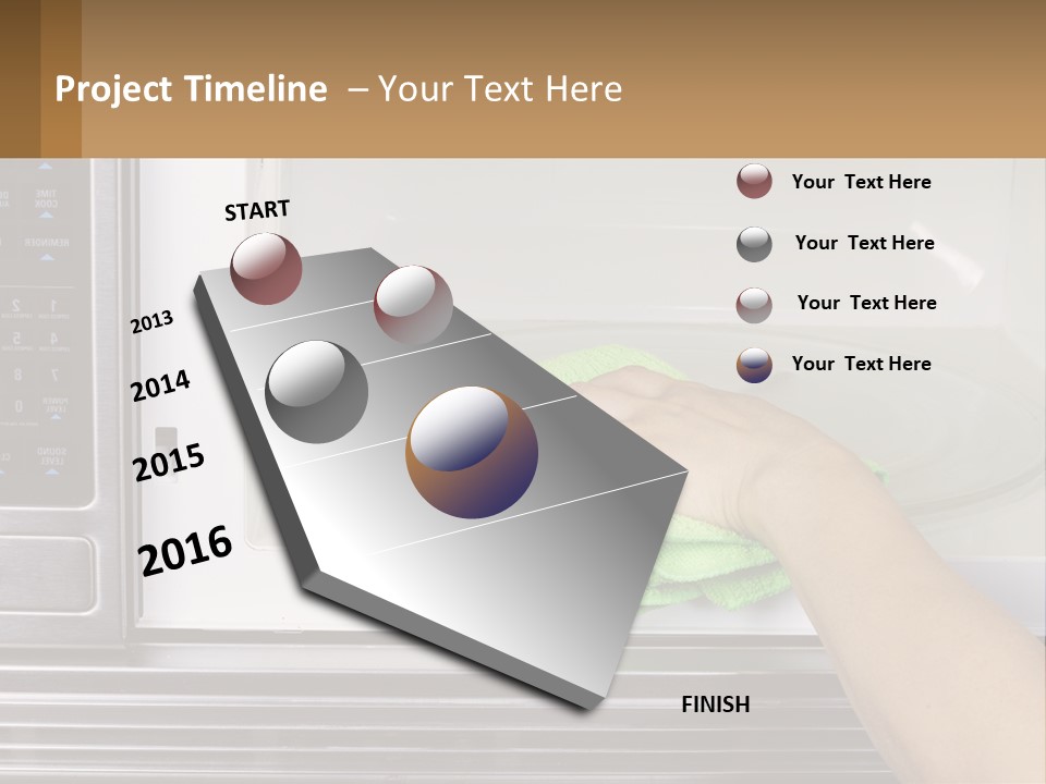A Person Cleaning A Microwave With A Green Towel PowerPoint Template