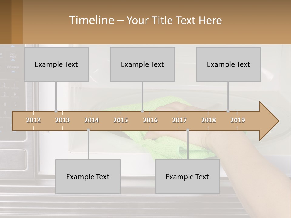 A Person Cleaning A Microwave With A Green Towel PowerPoint Template