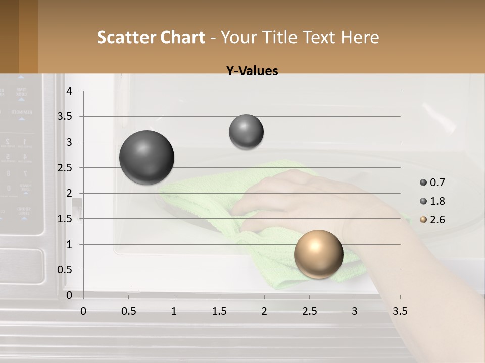 A Person Cleaning A Microwave With A Green Towel PowerPoint Template