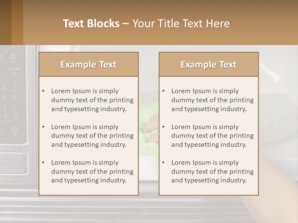 A Person Cleaning A Microwave With A Green Towel PowerPoint Template
