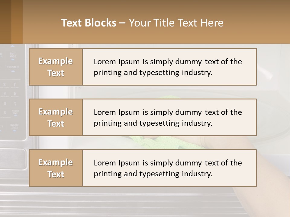 A Person Cleaning A Microwave With A Green Towel PowerPoint Template