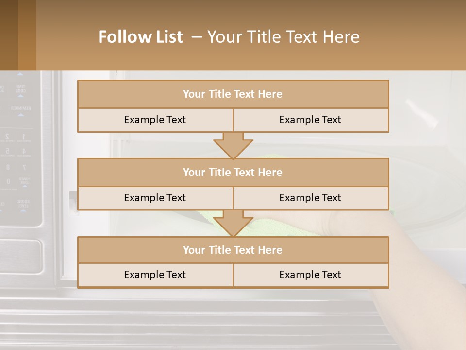 A Person Cleaning A Microwave With A Green Towel PowerPoint Template