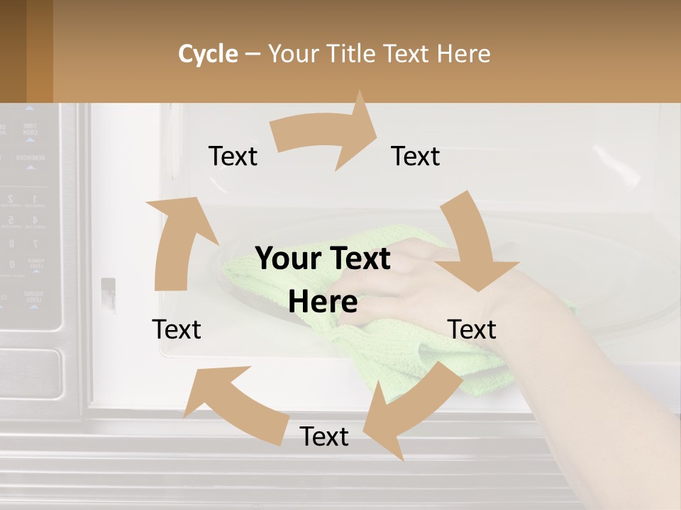 A Person Cleaning A Microwave With A Green Towel PowerPoint Template