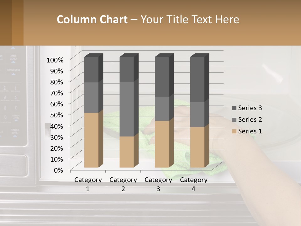 A Person Cleaning A Microwave With A Green Towel PowerPoint Template