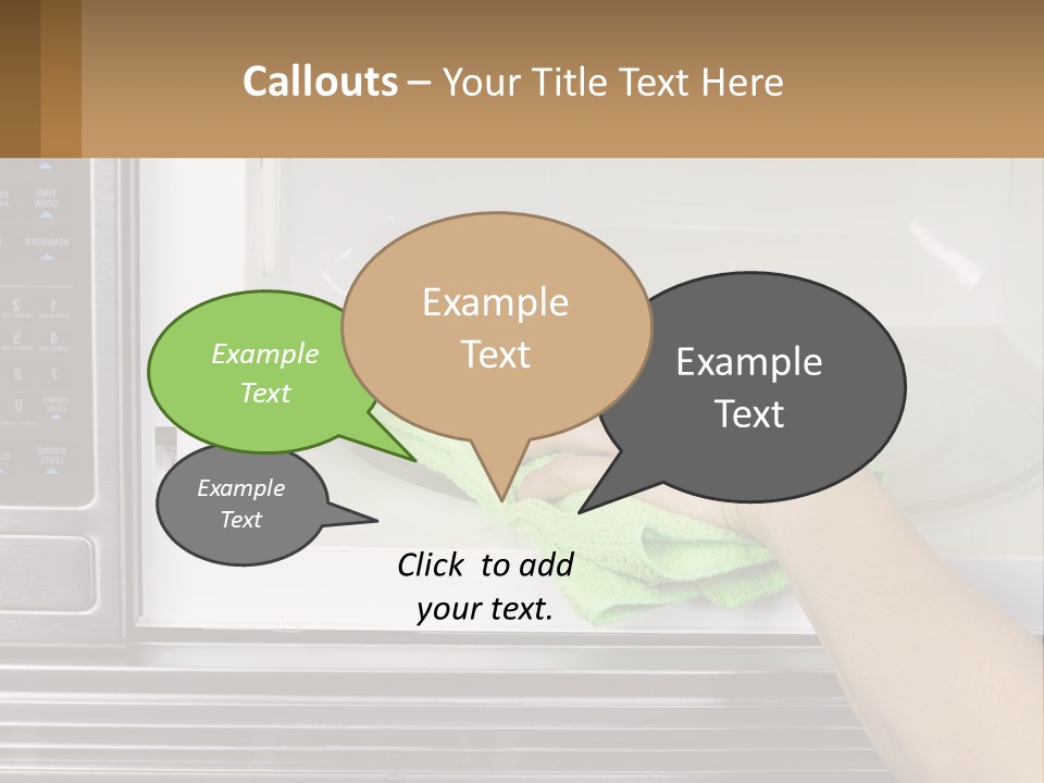 A Person Cleaning A Microwave With A Green Towel PowerPoint Template