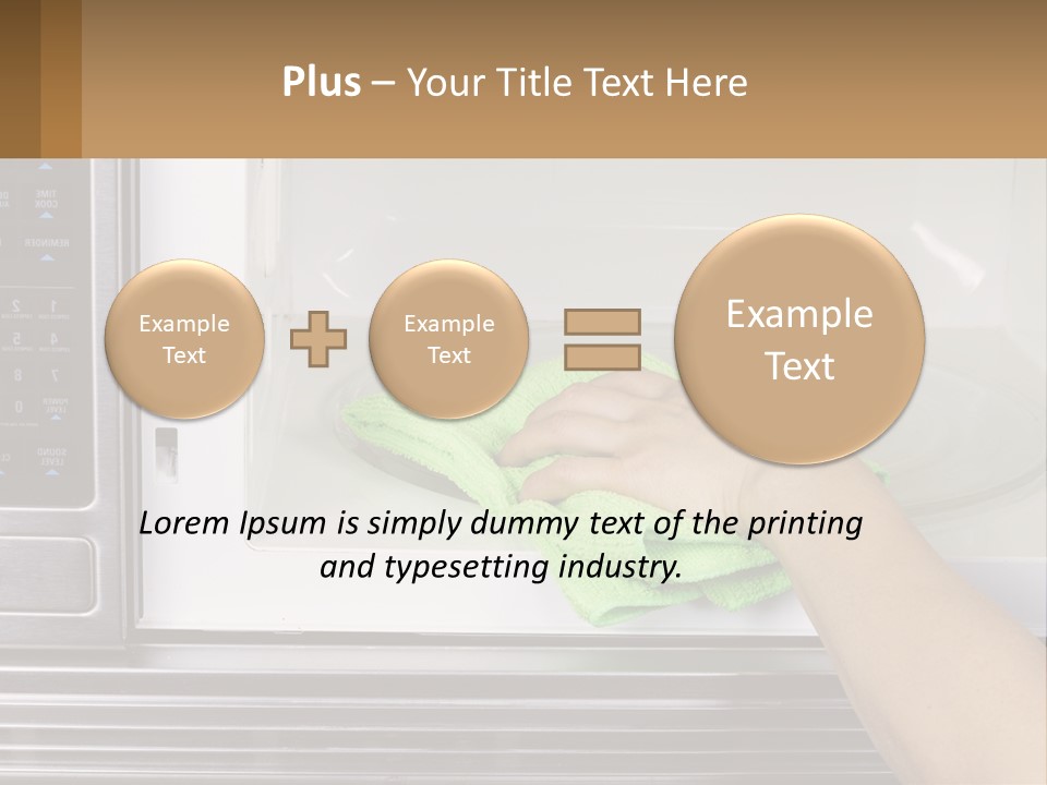 A Person Cleaning A Microwave With A Green Towel PowerPoint Template