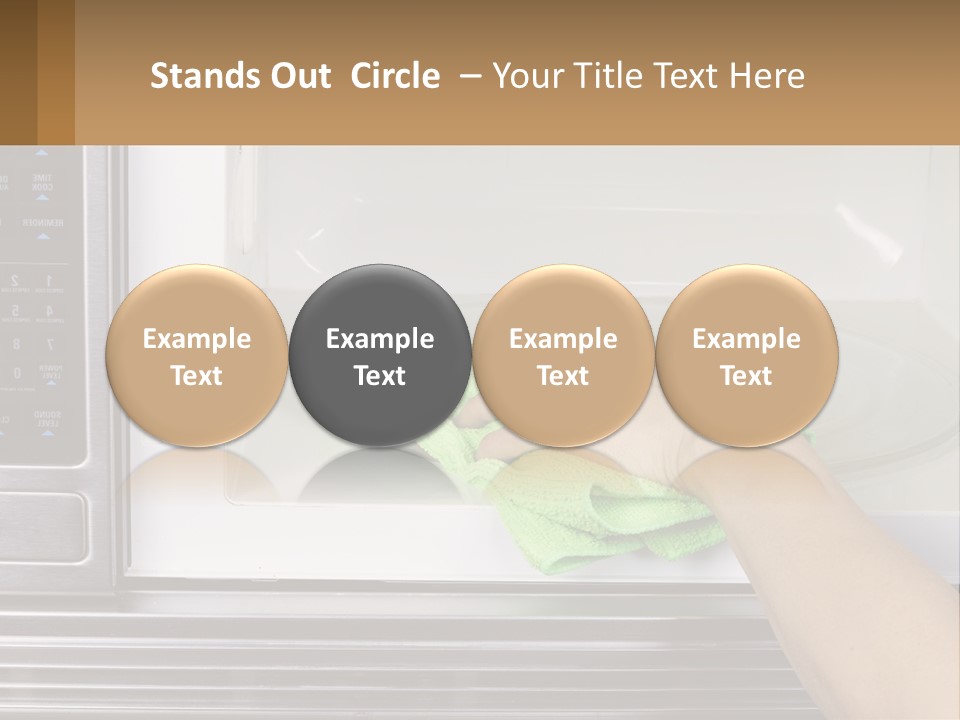 A Person Cleaning A Microwave With A Green Towel PowerPoint Template