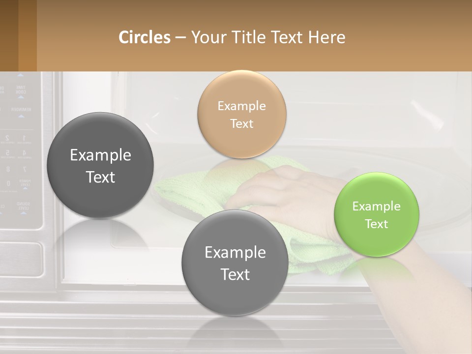 A Person Cleaning A Microwave With A Green Towel PowerPoint Template