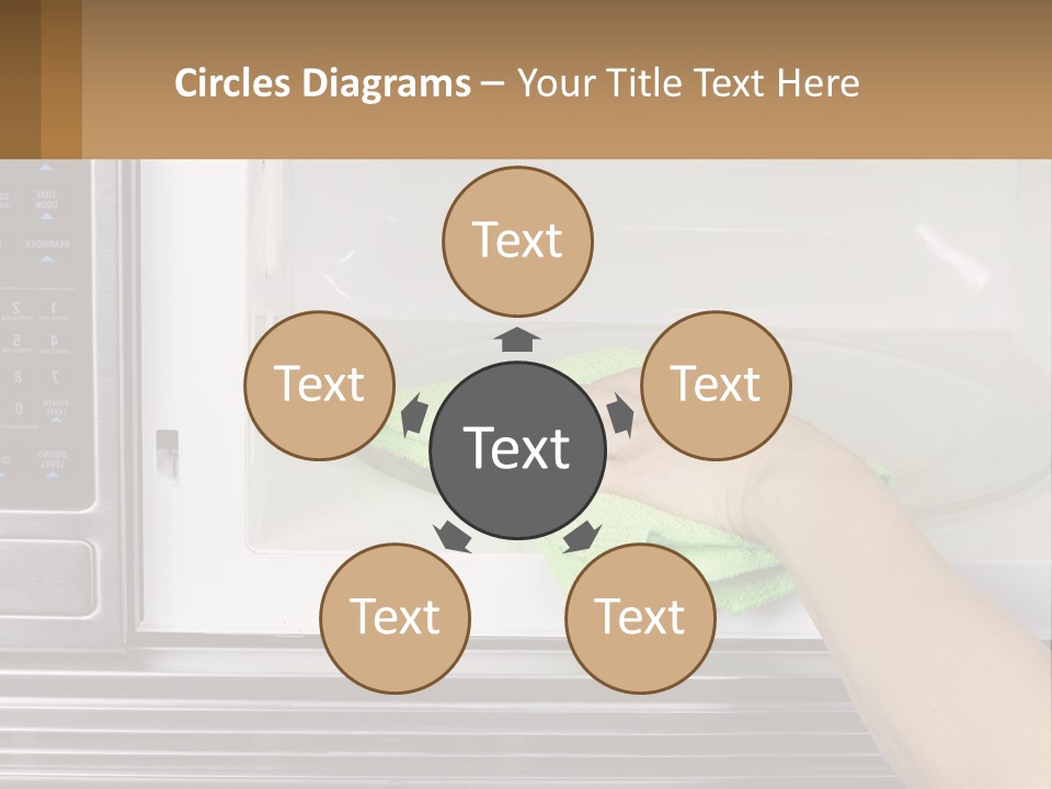 A Person Cleaning A Microwave With A Green Towel PowerPoint Template