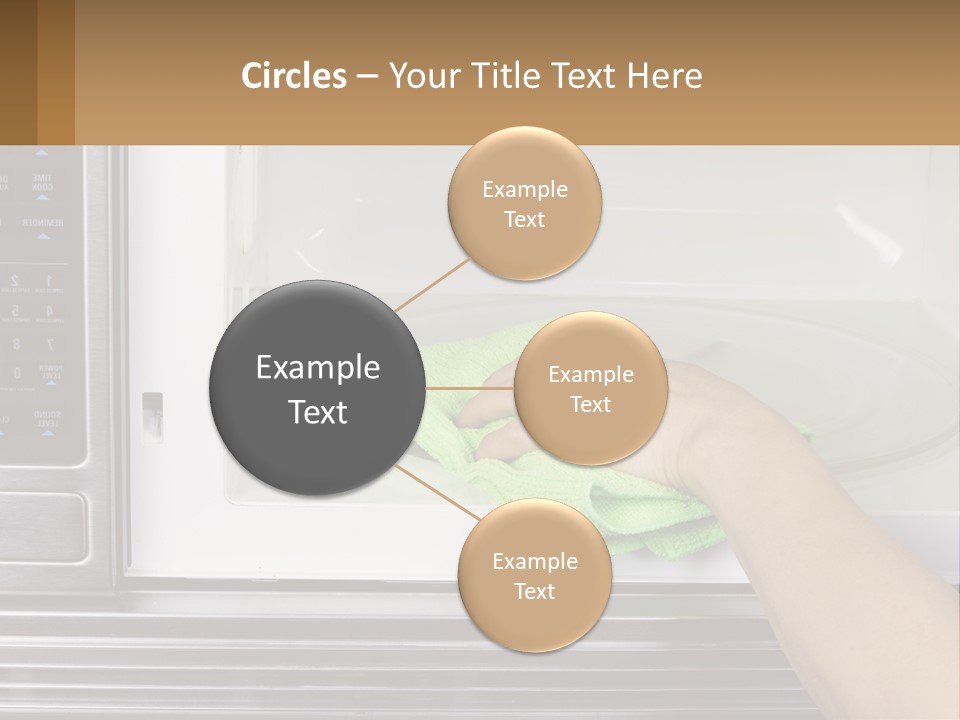 A Person Cleaning A Microwave With A Green Towel PowerPoint Template