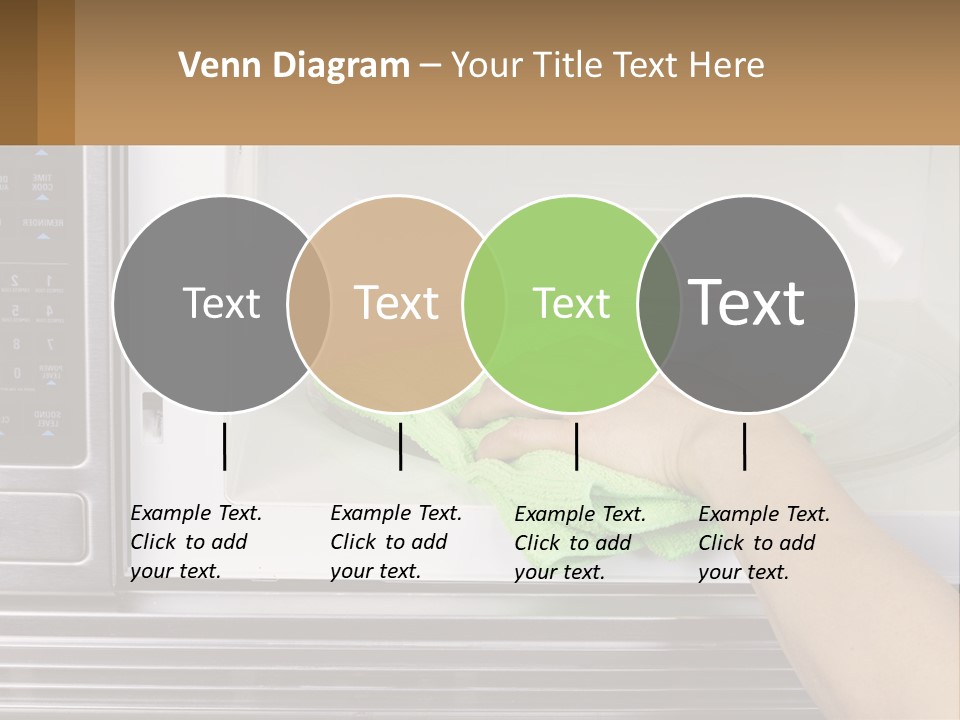 A Person Cleaning A Microwave With A Green Towel PowerPoint Template