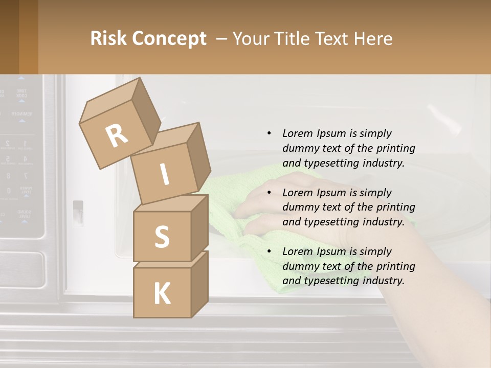 A Person Cleaning A Microwave With A Green Towel PowerPoint Template