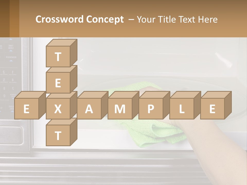 A Person Cleaning A Microwave With A Green Towel PowerPoint Template