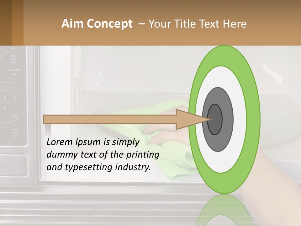 A Person Cleaning A Microwave With A Green Towel PowerPoint Template