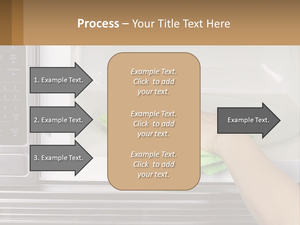 A Person Cleaning A Microwave With A Green Towel PowerPoint Template