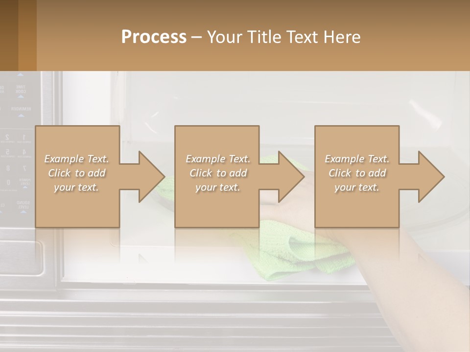 A Person Cleaning A Microwave With A Green Towel PowerPoint Template