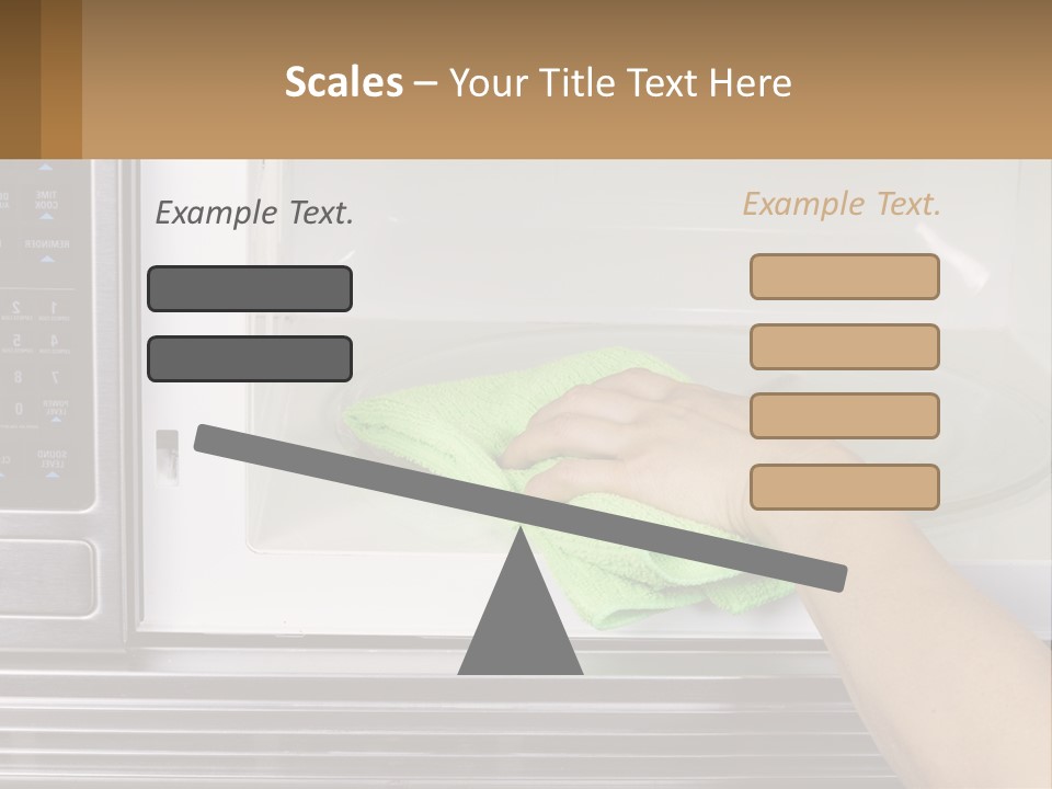 A Person Cleaning A Microwave With A Green Towel PowerPoint Template