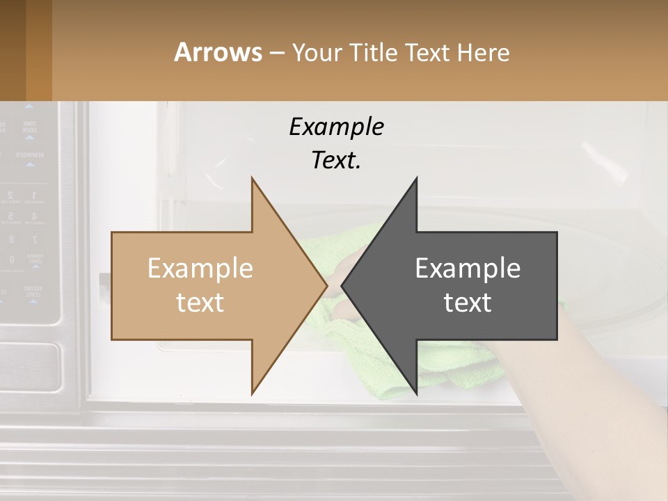 A Person Cleaning A Microwave With A Green Towel PowerPoint Template