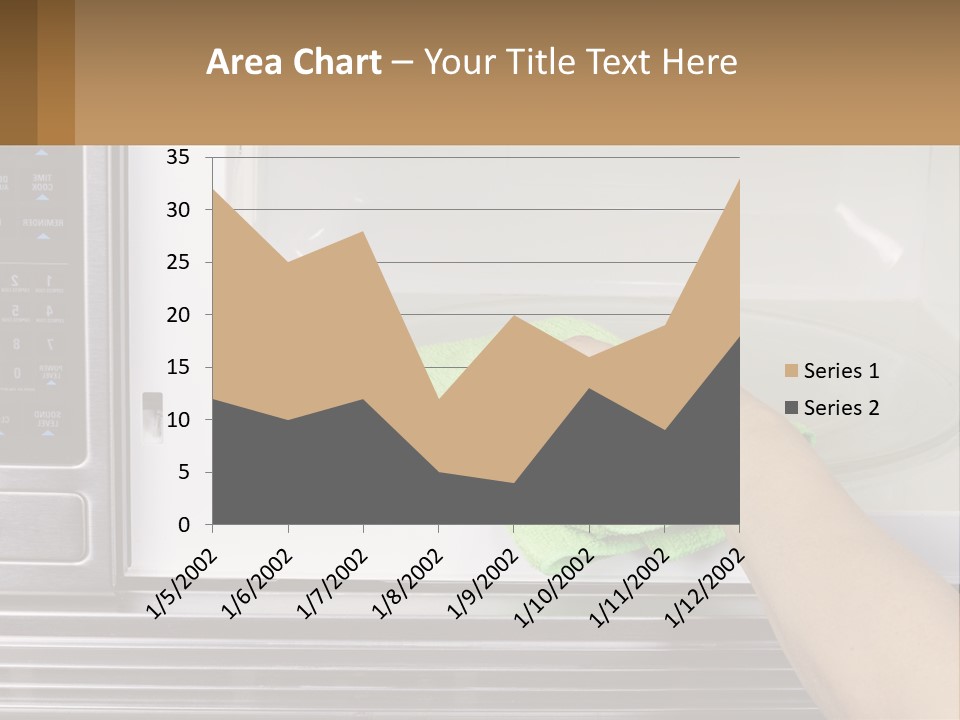 A Person Cleaning A Microwave With A Green Towel PowerPoint Template