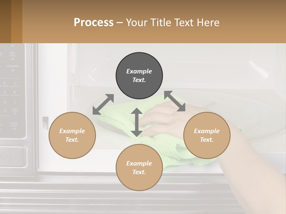 A Person Cleaning A Microwave With A Green Towel PowerPoint Template