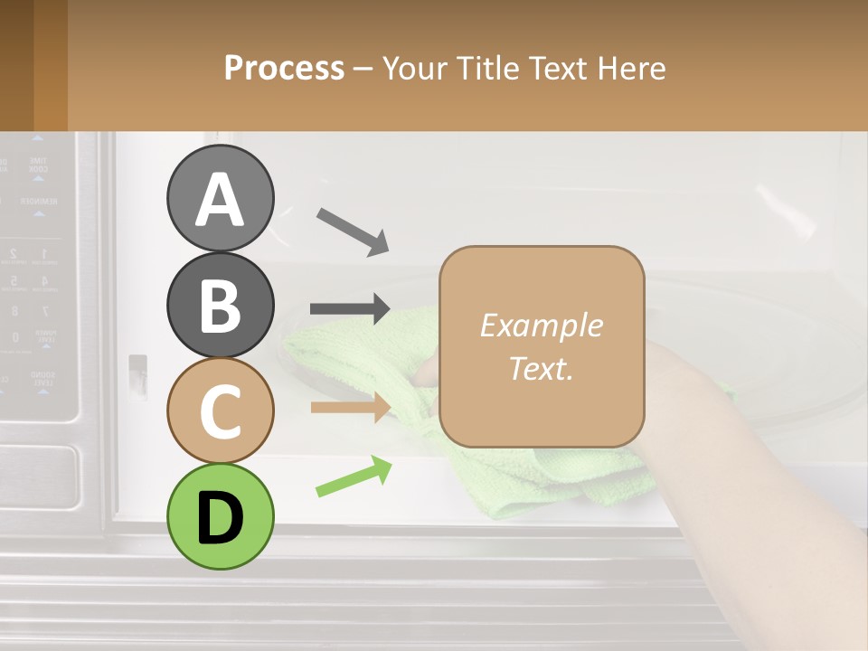 A Person Cleaning A Microwave With A Green Towel PowerPoint Template