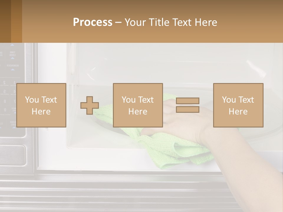 A Person Cleaning A Microwave With A Green Towel PowerPoint Template