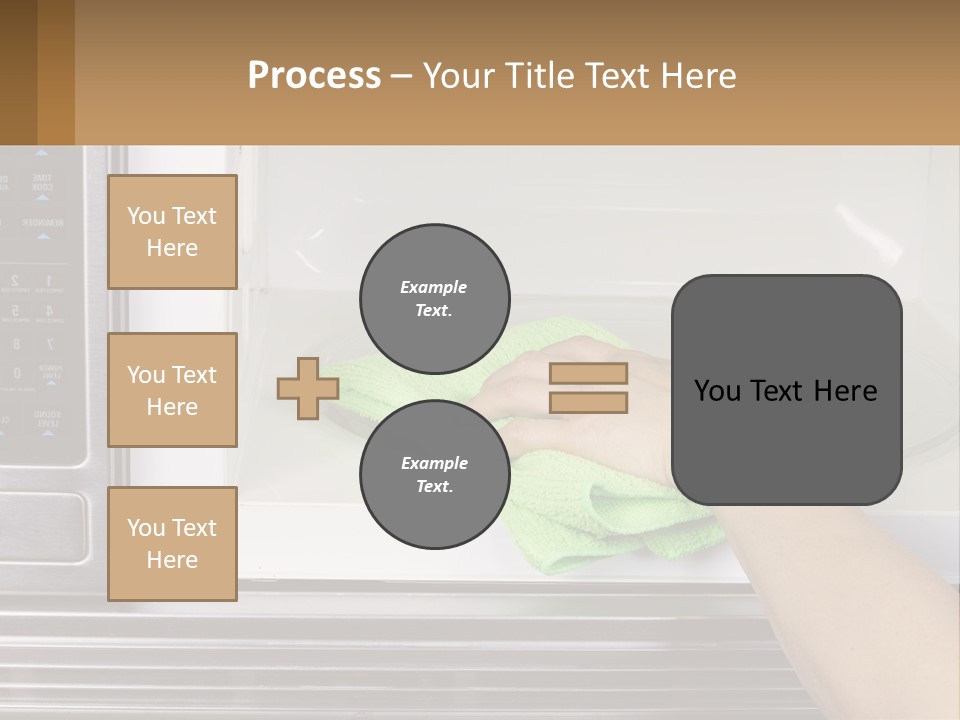 A Person Cleaning A Microwave With A Green Towel PowerPoint Template