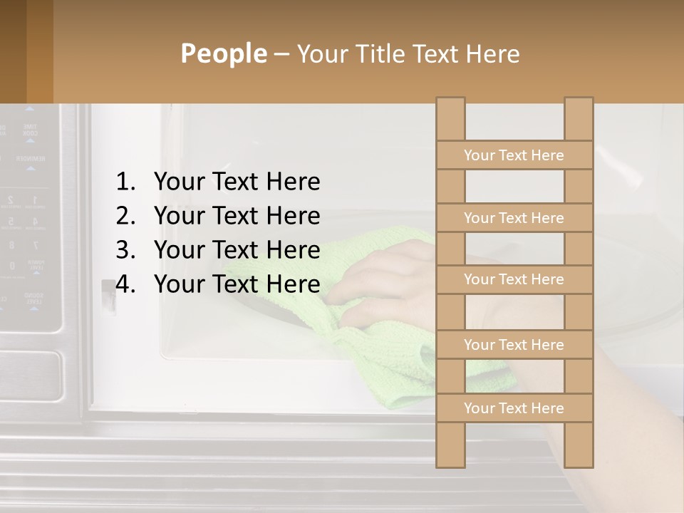 A Person Cleaning A Microwave With A Green Towel PowerPoint Template
