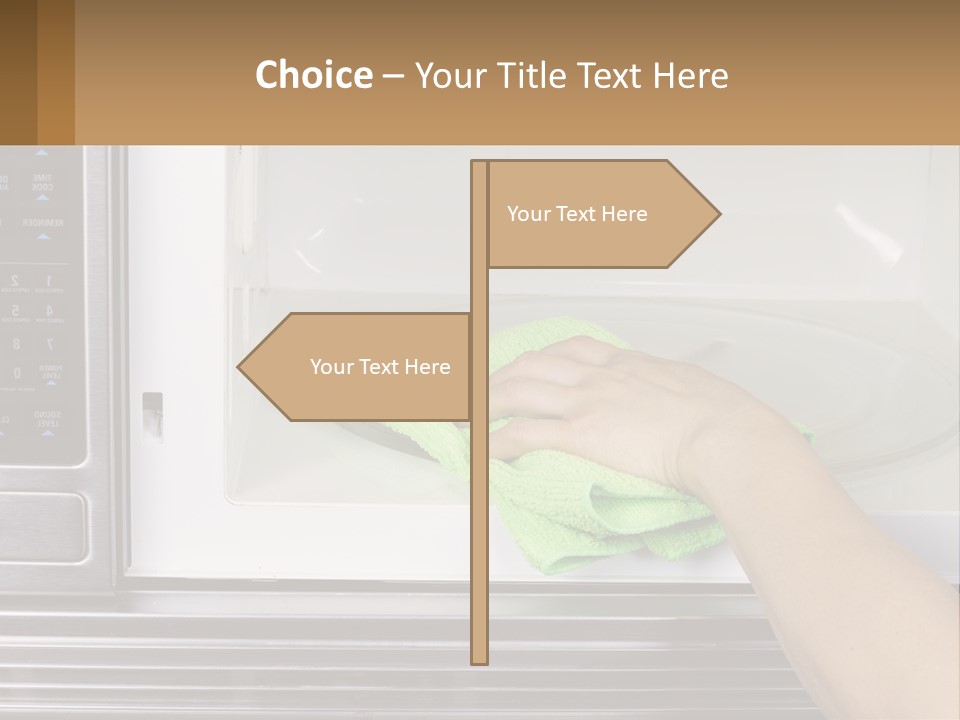A Person Cleaning A Microwave With A Green Towel PowerPoint Template