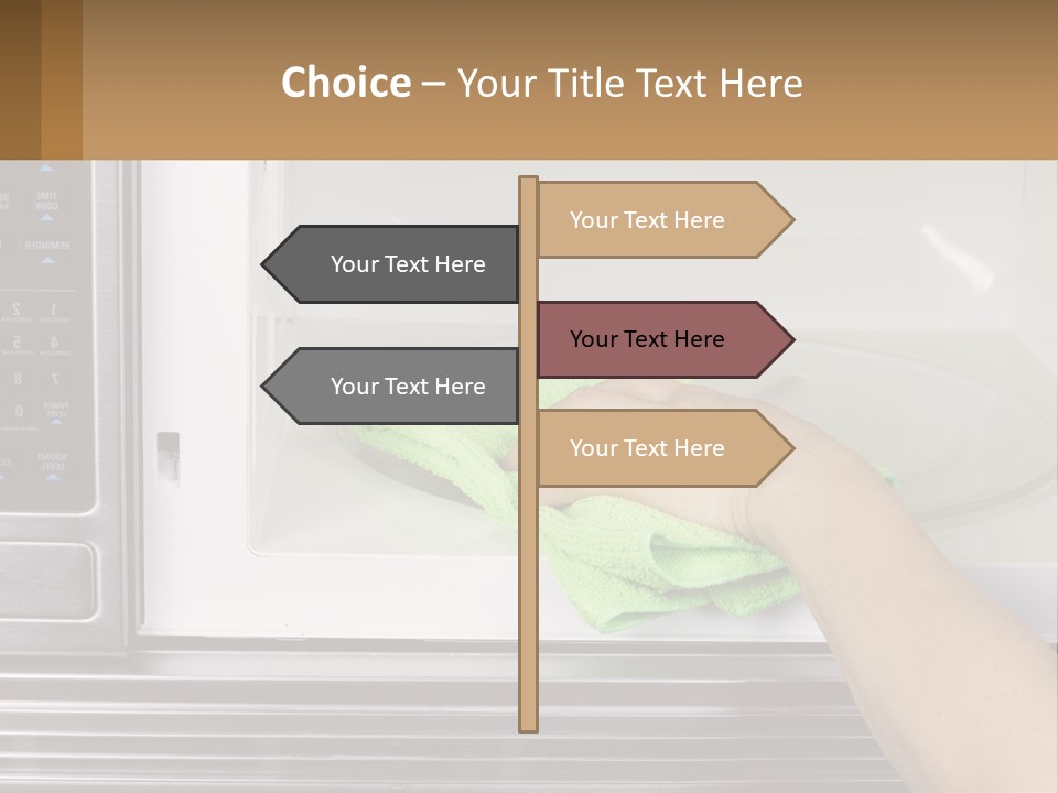 A Person Cleaning A Microwave With A Green Towel PowerPoint Template