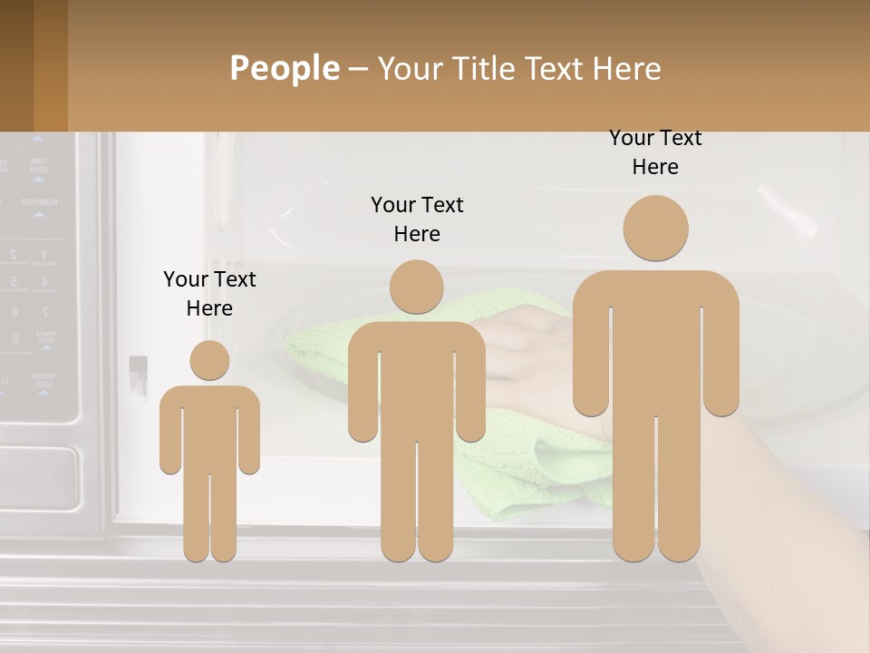 A Person Cleaning A Microwave With A Green Towel PowerPoint Template