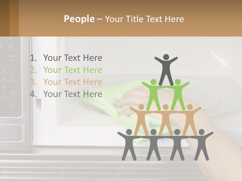 A Person Cleaning A Microwave With A Green Towel PowerPoint Template