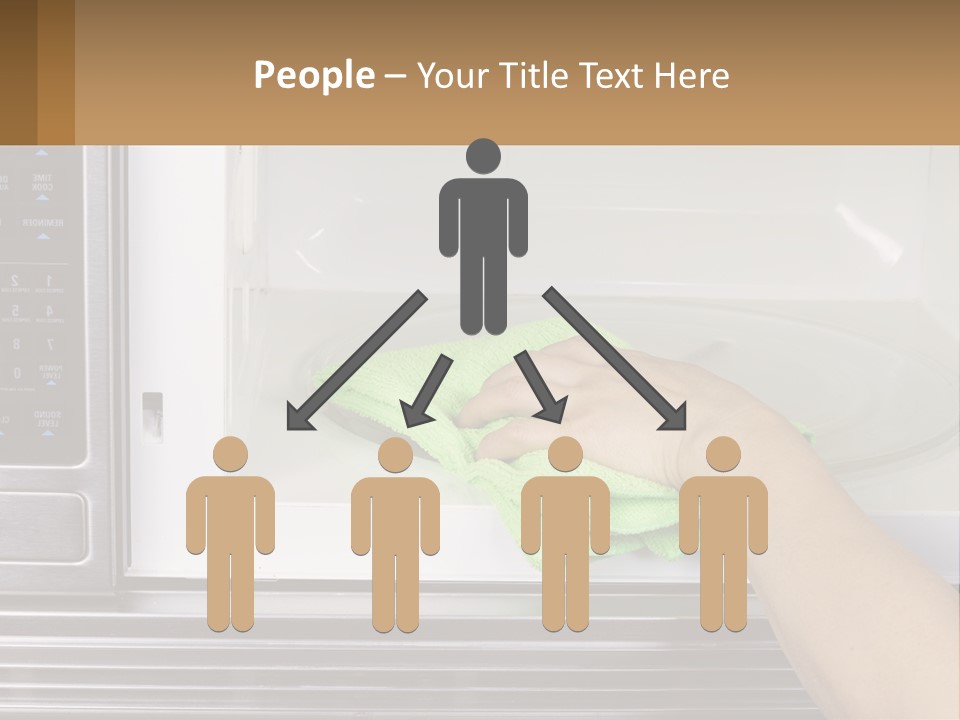 A Person Cleaning A Microwave With A Green Towel PowerPoint Template