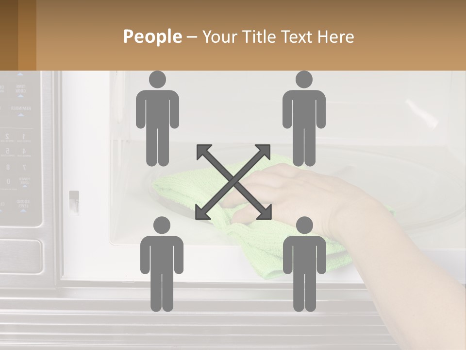 A Person Cleaning A Microwave With A Green Towel PowerPoint Template